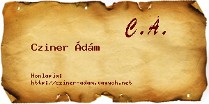 Cziner Ádám névjegykártya